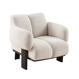 Canapé simple moderne et confortable en tissu et bois massif, <span class=keywords><strong>fauteuil</strong></span> individuel adapté aux salons, hôtels et appartements - Product Image 2