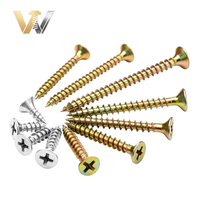 Hot Selling High Quality Flat Double Head Screws Fasteners Wooden Countersunk Yellow Zinc Plated Chipboard Screw
