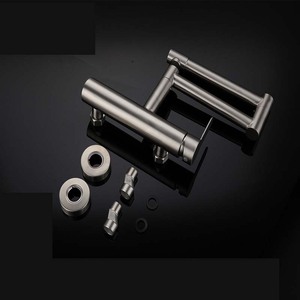 304 acier inoxydable encastré mural Double trou pliant pivotant rotatif robinet d'évier de <span class=keywords><strong>cuisine</strong></span> <span class=keywords><strong>mitigeur</strong></span> d'eau froide et chaude - Product Image 6