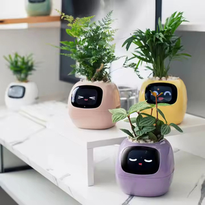 Smart <span class=keywords><strong>Mimi</strong></span> Flower Pot AI Sensor Interacción facial APP Digital Pet Self Drying Flower Pot - Product Image 1