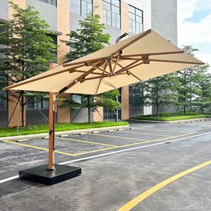 Base de Sombrilla de Aluminio Plegable Impermeable Cuadrada Moderna de Lujo y Alta Calidad con LED para Patio Exterior - Product Image 1