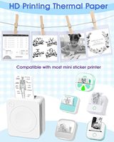 Papier autocollant thermique blanc 57x25mm pour imprimante, recharge pour appareil photo instantané pour enfants et notes d'étude, photos DIY, etc.