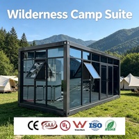 Pod de glamping démontable avec toit en verre panoramique pour l'hôtellerie et la location de camps écologiques dans le désert