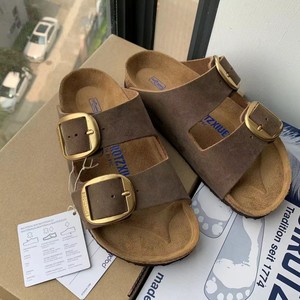 Sandali in Sughero con Doppia Cinghia e Fibbia - Stile Retrò Estivo per Coppie, Sandali e <span class=keywords><strong>Ciabatte</strong></span> in Vera <span class=keywords><strong>Pelle</strong></span> con Doppia Cinghia e Punta Aperta - Product Image 1