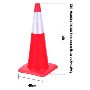 Cônes de signalisation routière de 40 cm de hauteur avec bande réfléchissante pour la sécurité routière - Product Image 1