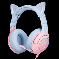 ONIKUMA K9 7.1 CAT ELF RGB Casque stéréo de jeu pour PC et Switch Casque d'écoute de jeu