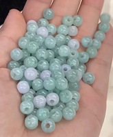Perles rondes en jadéite birmane naturelle de qualité A, 7 mm, vert clair/bleu aquatique, perles en vrac pour bracelet DIY, vente en gros