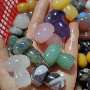 Novedades, Cristales de 35 mm, Artesanías Curativas, Tallados, Cristal de Cuarzo Natural Multicolor, Figuras de Hongos para Decoración - Product Image 1