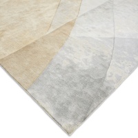 Tapis de salon en laine naturelle lourde, fait main, de luxe européen, à effet dégradé, avec dos antidérapant