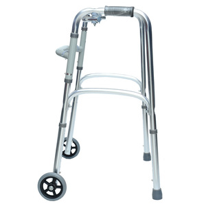 Déambulateur pliable en alliage d'aluminium avec roues, aide à la réadaptation pour personnes handicapées - Product Image 1