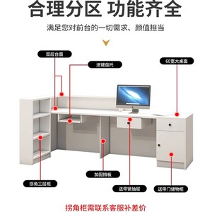 Modern LED Reception <b>Desk</b> with Mountain Shape Light White Front Counter with Logo Space for Beauty Salon Skin Care Clinic - Product Image 6