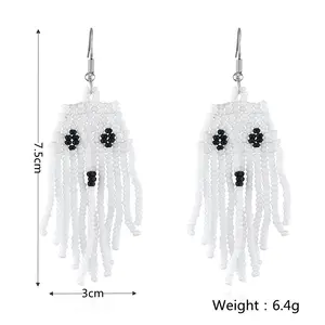 ต่างหูกะโหลกศีรษะฮาโลวีนจำนวนมาก,พลอยเทียมพู่ต่างหูโบฮีเมียน - Product Image 3