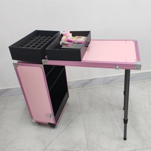 その他 SUITCASE NAIL DESK SUITCASE NAIL DESK Nail Storage Box on Wheels: Portable & Durable