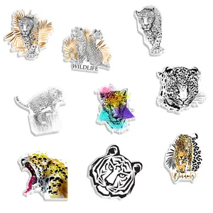 50 pcs Leopard Planar Resin DIY Bows Craft credit card charm keychain resin brooch