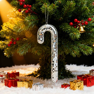 Ornements suspendus en verre miroir pour fête de Noël, imperméables, géants, en forme de sucette, de <span class=keywords><strong>bottes</strong></span>, de chaussures, d'étoile, de bulbe, de calebasse, pour arbre de Noël - Product Image 1