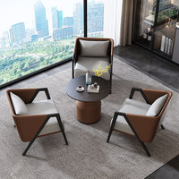 Ensemble de canapés en cuir PU de luxe léger Napapijri avec table basse, zone de détente et d'affaires mobile, pieds en acier au carbone, garantie de 3 ans