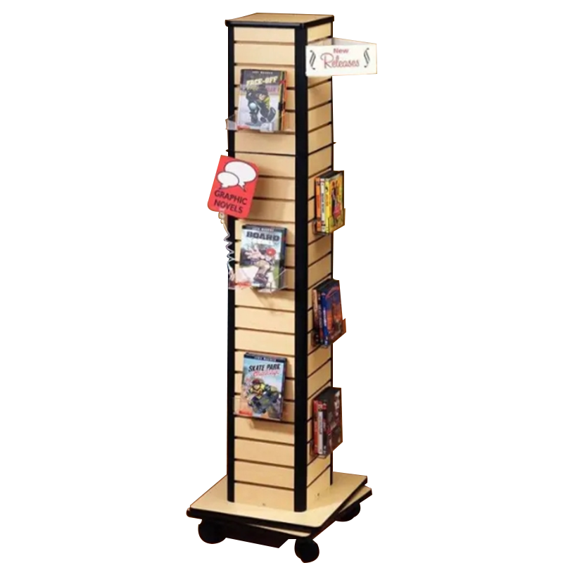 Apache Customizable Oak Wood Gift Card Storage Display Rack Custom Logo Powder Coated Finish Floor Standing for Supermarket Mall — view 3