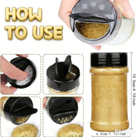 Paillettes en vrac en gros, écologiques, PET, 2 oz, paillettes épaisses arc-en-ciel nacrées pour les gobelets à neige
