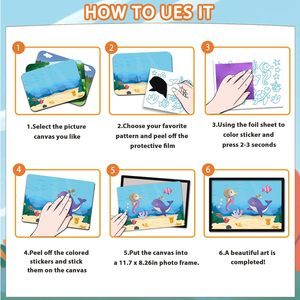 Pase la imagen para hacer zoom en el kit de juguetes de actividades artísticas y artesanales, manualidades de animales divertidos en papel de aluminio, juguete creativo Toty DIY del año, Sin desorden A - Product Image 2