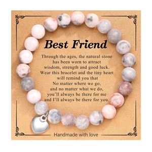 2025 tendance fait à la main femmes mode Bracelet à breloques pierre naturelle meilleur ami soeur cadeau pour anniversaire et saint valentin - Product Image 6
