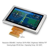TMK Layar IPS 7 inci 800x480 RGB 1000 Nits Terlihat di Bawah Sinar Matahari -30~85 Derajat Celcius Kelas Otomotif Tahan Suhu Luas untuk Modifikasi Mobil