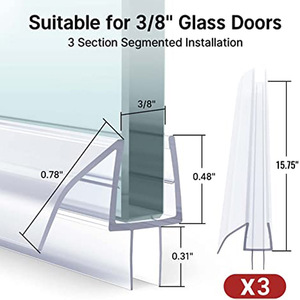 Kensharp Salle <span class=keywords><strong>de</strong></span> bain PVC Incurvé Plastique Étanche Verre <span class=keywords><strong>Douche</strong></span> <span class=keywords><strong>Porte</strong></span> Coulissante Bande d'étanchéité inférieure en caoutchouc - Product Image 5