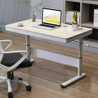 Bureau avec tiroir de rangement à structure métallique et manivelle réglable en hauteur, poste de travail debout pour la maison, le bureau et les étudiants