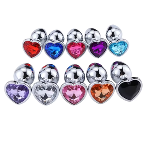 Plug Anale in Metallo Stile Gioiello a Cuore <span class=keywords><strong>S</strong></span> <span class=keywords><strong>M</strong></span> L, Plug per Espansione, Giocattoli Sessuali BDSM per Uomini - Product Image 1