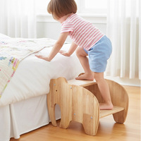 Tabouret d'appoint en bambou antidérapant pour enfants, idéal pour cuisine, salle de bain, chambre à coucher – Repose-pieds en bois écologique pour enfants – Vente en gros