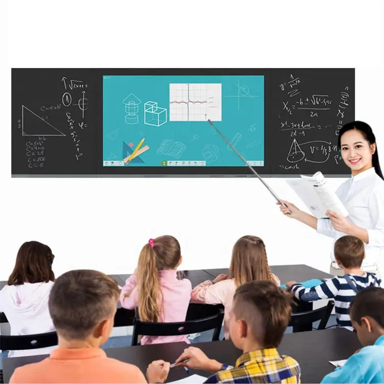 Chalk Writing 75 85 86 98 Inch School all in 1 classroom Pizarra nano smart blackboard