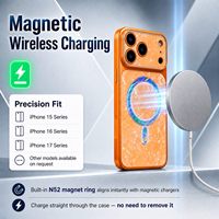 Casing Metalik Glossy Langsung dari Pabrik dengan Ring N52 Built-in, Fast Charge, Edisi Putih untuk iPhone Seri 15 16 17 18