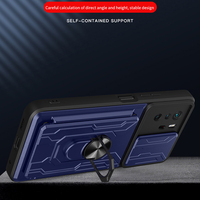 Coque magnétique avec anneau hybride en TPU, pour Redmi Note 10 Pro, avec béquille, porte-cartes amovible, personnalisé, 1 pièce