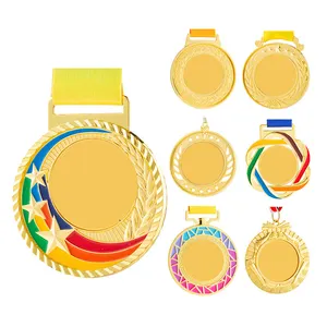 Op Maat Gemaakte Bedrijfslogo Logo Oude Bronzen 3d Metalen Sportcompetitie Medailles