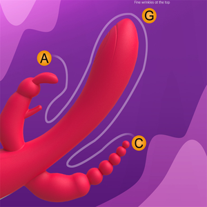 Vibratore di aspirazione del clitoride a 12 velocità tre teste Triplet Super Power stimolazione delle vibrazioni G Spot vibratore del coniglio Dildo per le donne - Product Image 6