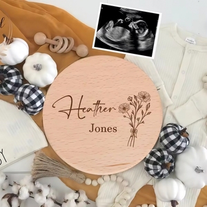 Panneau d'annonce de naissance personnalisé gravé au laser, en bois, pour nouveau-né, accessoire photo, durable, prix usine - Product Image 3