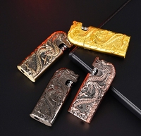 KY 2024 briquet Dragon en relief double flamme coupe-vent gaz rechargeable briquets en métal Cool