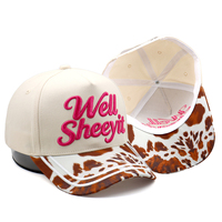 Casquette de baseball 5 panneaux personnalisable avec slogan, imprimé vache sur la visière, style vintage, toutes saisons, pour femme, idéale pour les voyages et les trajets quotidiens