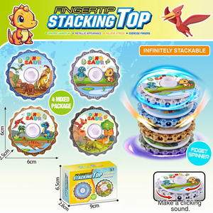 Juguete giratorio apilable de dinosaurio para niños, giroscopio de dedo infinito con sonido de clic para aliviar el estrés y jugar al aire libre - Product Image 2