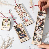 Marco de Fotos Creativo de Madera Ecológico con Múltiples Compartimentos y Imán para Refrigerador, Diseño Mini DIY Simple para Regalo