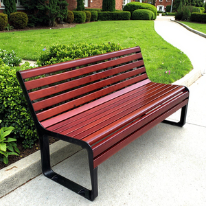 Duurzame Ergonomische Buitenbank Stoel Gegoten Aluminium Frame En Grenen Houten Latten Houten Bank Stoel Voor Street City - Product Image 1