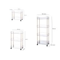 Chariot de rangement carré pliable en PET le plus vendu avec roulettes et tiroirs organisateurs 2, 3 ou 4 niveaux
