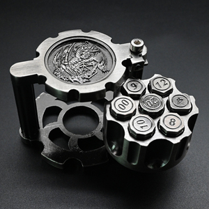 Dés en métal robuste de style steampunk pour D&D <span class=keywords><strong>5E</strong></span>, dés en laiton antique avec rangement cylindrique détachable - Product Image 5
