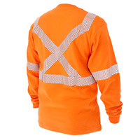 T-shirt à manches longues en polyester réfléchissant fluorescent haute visibilité pour la sécurité sur les chantiers