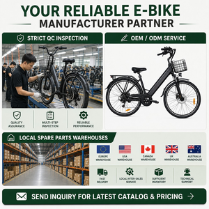จักรยานไฟฟ้า City Bike ขนาด 27.5 นิ้ว มอเตอร์ไร้แปรงถ่าน 250W เกียร์ 7 สปีด โครงอะลูมิเนียม ระบบกันสะเทือนคู่ แบตเตอรี่ลิเธียม จักรยานไฟฟ้าสำหรับผู้หญิง - Product Image 5