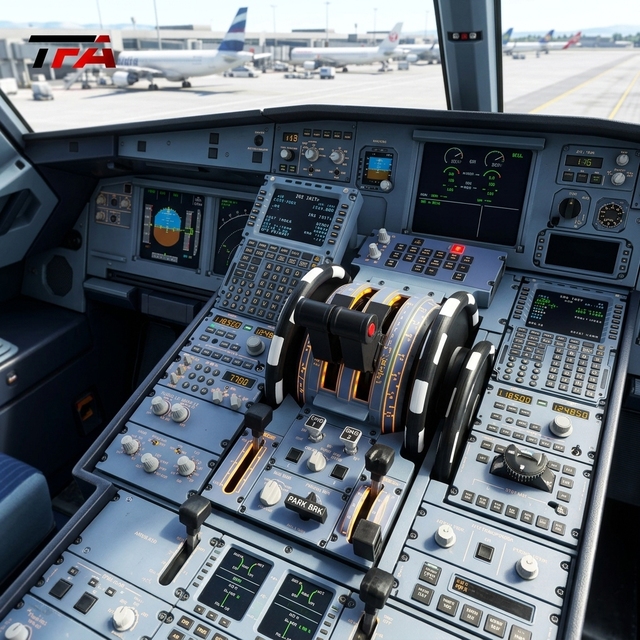 Airbus A320 Throttle Quadrant Flight Simulator Control Panel Photorealistic Ultra-Detailed Easy Assembly Immersive Sim Complete
