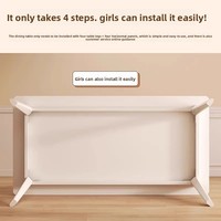Table à manger rectangulaire moderne et minimaliste en bois massif blanc, multifonctionnelle, 4 places, idéale pour les petits espaces et salons – Meilleure vente