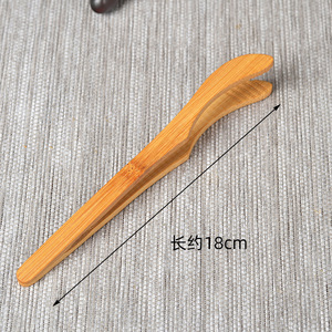 Pinces à thé en bambou de 18 cm de long, design dentelé, pour accessoires de cérémonie du thé - Product Image 4