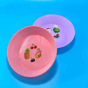 Assiettes à fruits rondes à un dollar, assiettes à fruits en plastique colorées, assiettes pour graines de melon et bonbons, vente en gros disponible à un dollar - Product Image 3