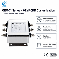 Filtre EMI triphasé à usage général QEMC1-C1-10A 10A 250/440VAC avec borne à goujon pour armoire de commande industrielle