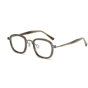 Thời trang Titanium <span class=keywords><strong>Acetate</strong></span> có thể gập lại unisex Full-rim kính quang học với bộ lọc màu xanh rắn mô hình Kính đọc sách từ CN; gua - Product Image 3